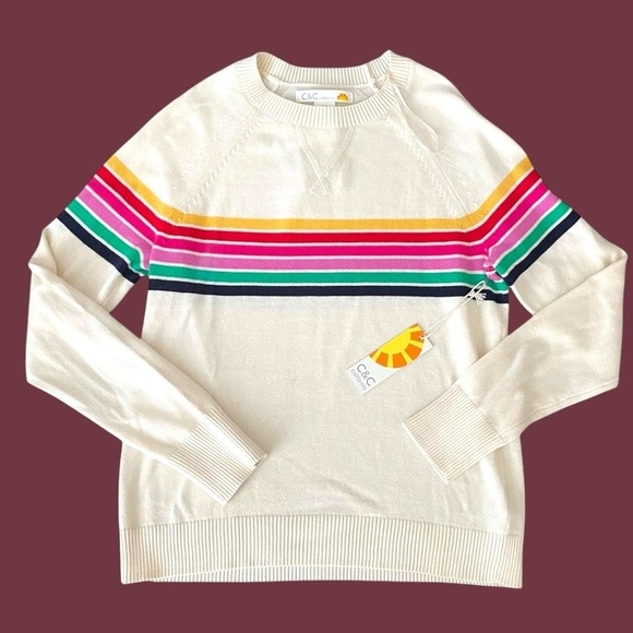 CC California strip crew neck sweater - Picture 1 of 12